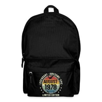 Legendäres Retro-Vintage-Jubiläum im August 1978 - Rucksack - Schwarz - Vorne