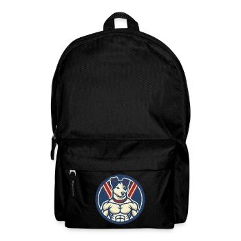 Muskulärer, patriotischer Hund - Rucksack - Schwarz - Vorne