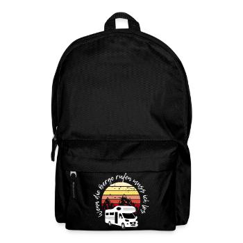 Wenn die Berge rufen, Camping Wohnmobil - Rucksack - Schwarz - Vorne