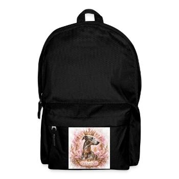 Royal Greyhound Portrait with Crown - Backpack - black - Front