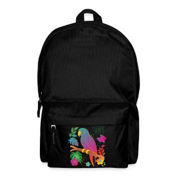 Bunter Papagei im Tropen Design - Rucksack - Schwarz - Vorne