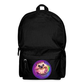 Regenbogen-Igel  - Rucksack - Schwarz - Vorne