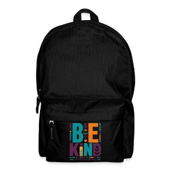 Soyez gentil – Typographie colorée Statement Word Stack - Sac à dos - noir - Devant
