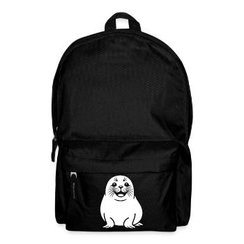Cute seal silhouette - Backpack - black - Front