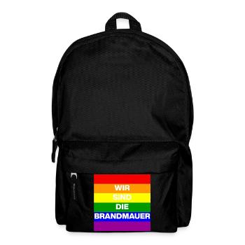Wir sind die Brandmauer, No NZS, No AFD, weiß - Rucksack - Schwarz - Vorne
