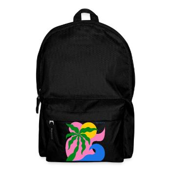 Abstract Palm Tree & Sun: Summer Design - Backpack - black - Front