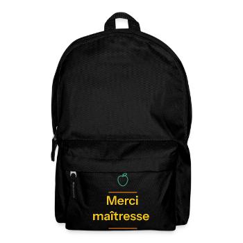 Merci maîtresse – design scolaire - Sac à dos - noir - Devant