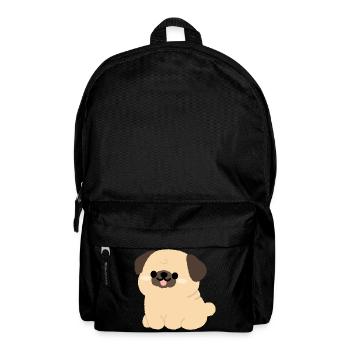 Pug Plushie Charm - Backpack - black - Front