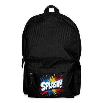 Comic lettering with splashes of paint – Pop Art Sty - Backpack - black - Front