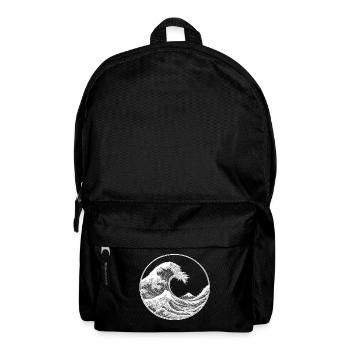 Japanese Wave & Fuji – Ukiyo-e Circle Design Wei - Backpack - black - Front