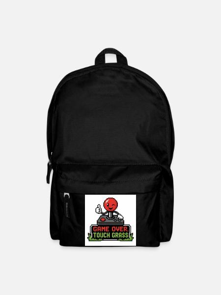 Game Over Touch Grass Pixel - Backpack - black