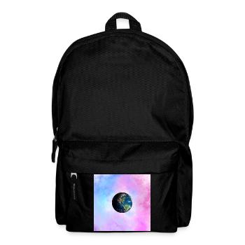 Earth globe in front of pastel galaxy - Backpack - black - Front