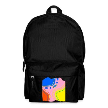 Abstraktes Farbfluss Kunstwerk - Rucksack - Schwarz - Vorne