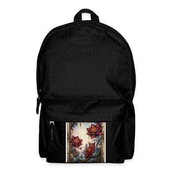 Flower and Steam Owl - Backpack - black - Front