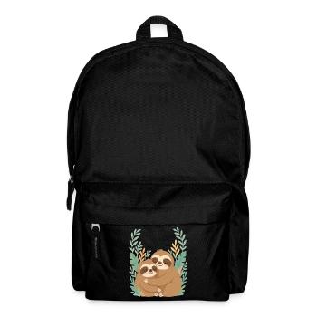 De jolis paresseux se blottissent dans un design de jungle - Sac à dos - noir - Devant