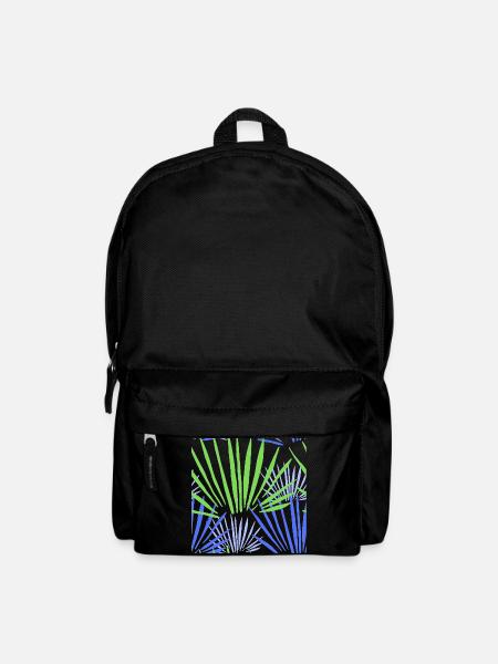 Tropisches Palmen Kontrast Muster - Rucksack - Schwarz