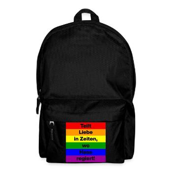 TEILT LIEBE IN ZEITEN, WO HASS REGIERT! NONZS  - Rucksack - Schwarz - Vorne