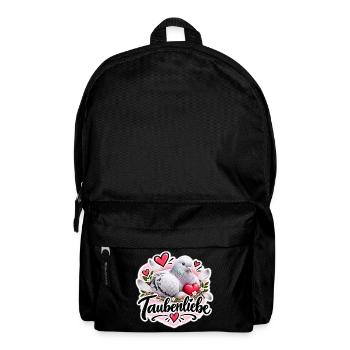 Taubenliebe Aufkleber – Friedenstaube & Herzen - Rucksack - Schwarz - Vorne
