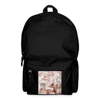 Trendige, rosa-weiße Orchidee - Rucksack - Schwarz - Vorne