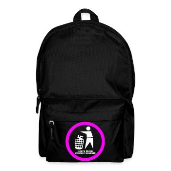 Gegen Rechts - Halte deine Umwelt sauber - FCK NZS - Rucksack - Schwarz - Vorne