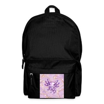 Axolotl Purple Metallic auf Goldmarmor - Rucksack - Schwarz - Vorne