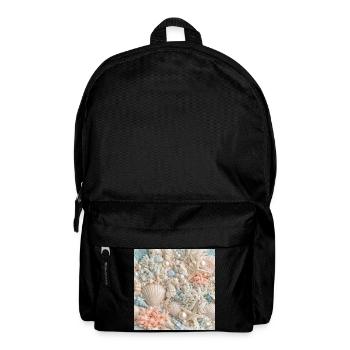 Pastellkorale und Meeresperlen - Rucksack - Schwarz - Vorne
