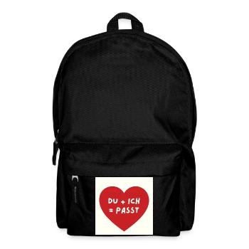 Du & Ich Herz passt - Rucksack - Schwarz - Vorne