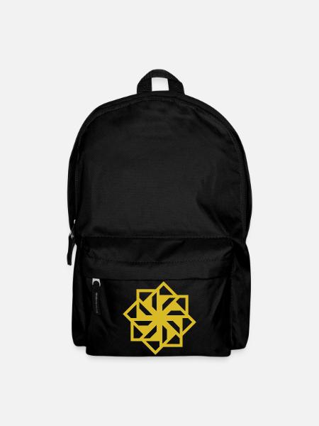 Goldenes Geometrie-Mandala - Rucksack - Schwarz