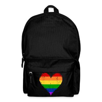 Regenbogen Herz used - Rucksack - Schwarz - Vorne