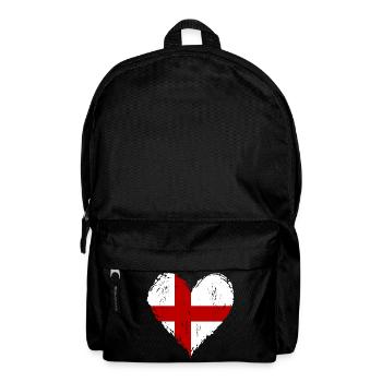 England Herzflagge Grunge - Rucksack - Schwarz - Vorne