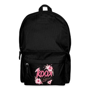Kook Original Floral Pink Aquarellblüten - Rucksack - Schwarz - Vorne