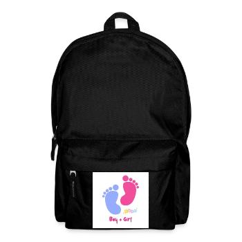 Fußabdruck Duo Baby Boy Girl - Rucksack - Schwarz - Vorne