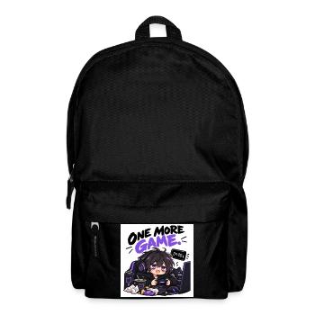 One More Game: Chibi Gamer Stil - Rucksack - Schwarz - Vorne