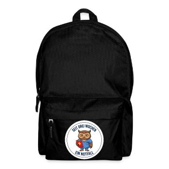 Notdienst Tierarzt Eule Nachtschicht Spruch Shirt - Rucksack - Schwarz - Vorne