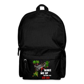 Wake me up before you Ho Ho - Weihnachtsfaultier - Rucksack - Schwarz - Vorne