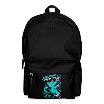 Süße Katze beim Bouldern – Spruch Geschenk - Rucksack - Schwarz - Vorne