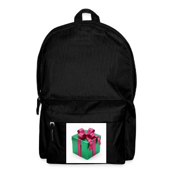 Grünes Geschenkpaket - Rucksack - Schwarz - Vorne