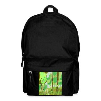 Waldlandschaft in Grüntönen - Rucksack - Schwarz - Vorne