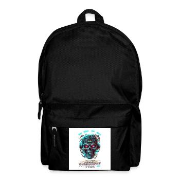 Bass Overdrive // 150 BPM Cyberpunk Skull - Rucksack - Schwarz - Vorne