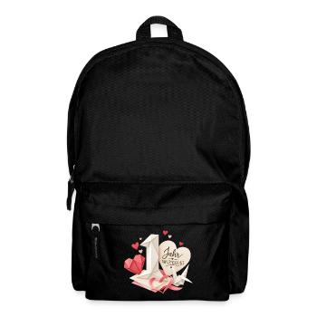 1.Hochzeitstag Papierhochzeit - Rucksack - Schwarz - Vorne
