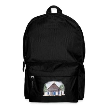 Fachwerkhaus im Aquarellstil  - Rucksack - Schwarz - Vorne