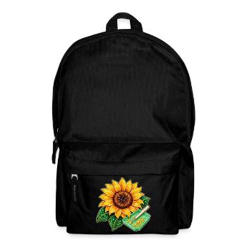 Diamond Painting Motiv - Funkelnde Sonnenblume - Rucksack - Schwarz - Vorne