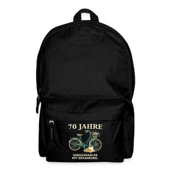 70 Jahre Genussradler Fahrraddesign - Rucksack - Schwarz - Vorne