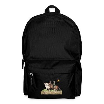 Horse riding with a friend. - Backpack - black - Front