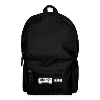 Vater und Sohn Ein Team fürs Leben - Papa Geschenk - Rucksack - Schwarz - Vorne