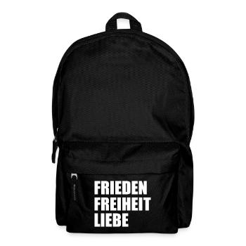 Frieden freiheit liebe - Rucksack - Schwarz - Vorne