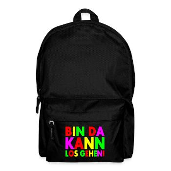 Bin da kann losgehen - Rucksack - Schwarz - Vorne