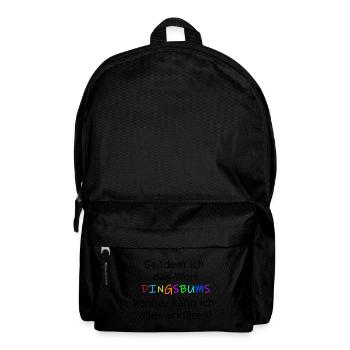 Das Wort Dingsbums ist vielseitig zu verwenden - Rucksack - Schwarz - Vorne