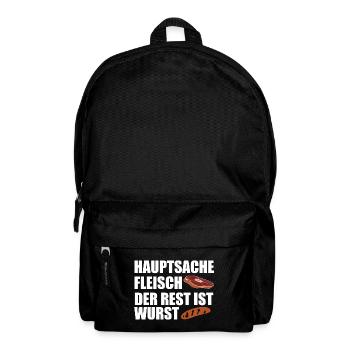 Hauptsache Fleisch der Rest ist Wurst - Rucksack - Schwarz - Vorne