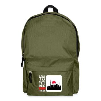 Come to where the red sun rises, Japan - Rucksack - Olivgrün - Vorne